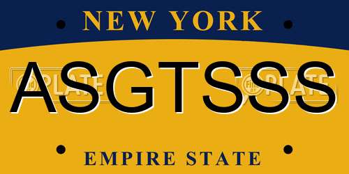 ASGTSSS New York License Plate
