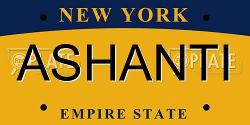 ASHANTI New York License Plate