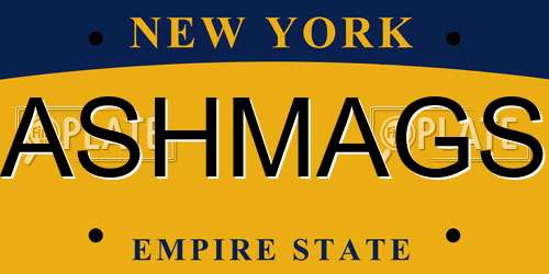 ASHMAGS New York License Plate