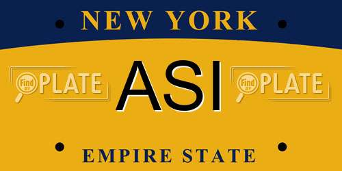 ASI New York License Plate