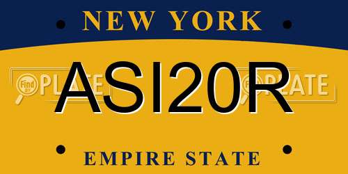 ASI20R New York License Plate