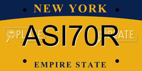 ASI70R New York License Plate