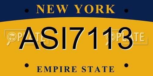 ASI7113 New York License Plate