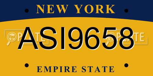 ASI9658 New York License Plate
