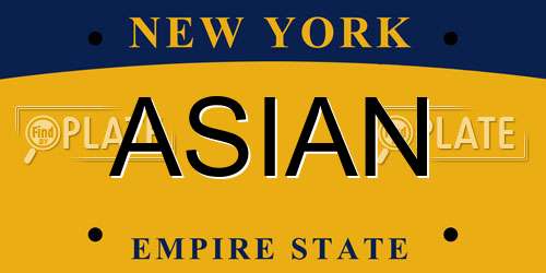 ASIAN New York License Plate