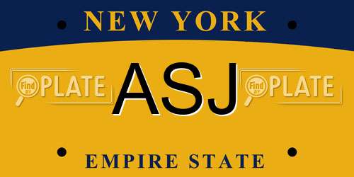ASJ New York License Plate