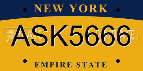 ASK5666 New York License Plate