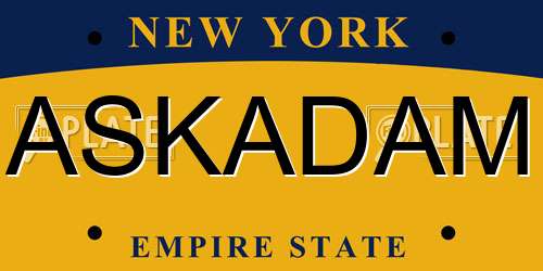ASKADAM New York License Plate