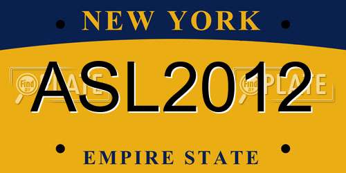 ASL2012 New York License Plate