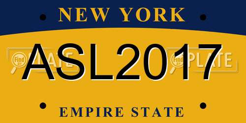 ASL2017 New York License Plate