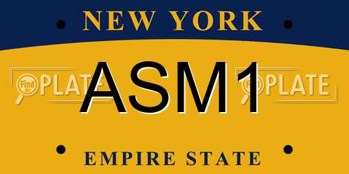ASM1 New York License Plate
