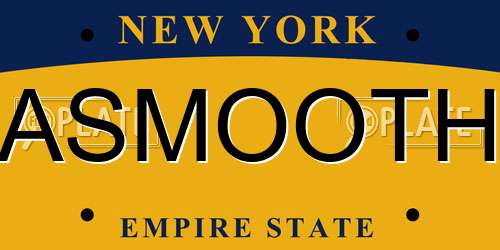 ASMOOTH New York License Plate