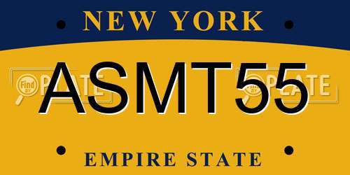 ASMT55 New York License Plate