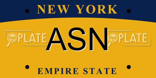 ASN New York License Plate