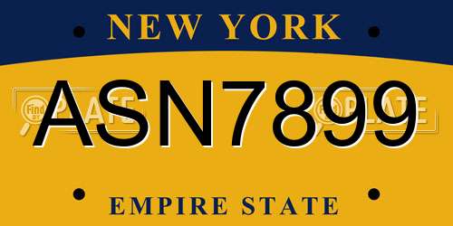 ASN7899 New York License Plate