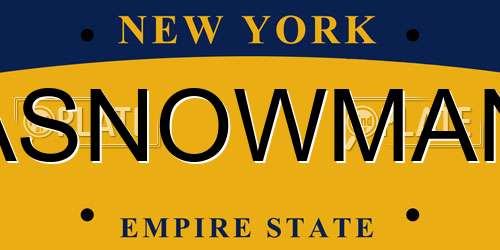 ASNOWMAN New York License Plate