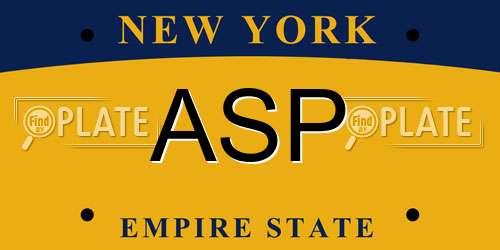 ASP New York License Plate