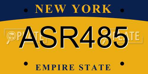 ASR485 New York License Plate