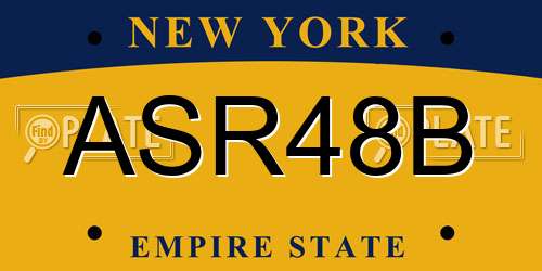 ASR48B New York License Plate