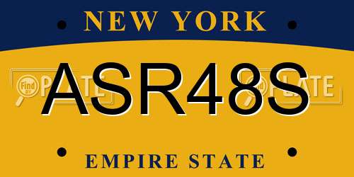 ASR48S New York License Plate