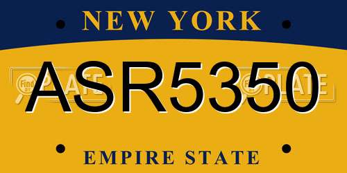 ASR5350 New York License Plate