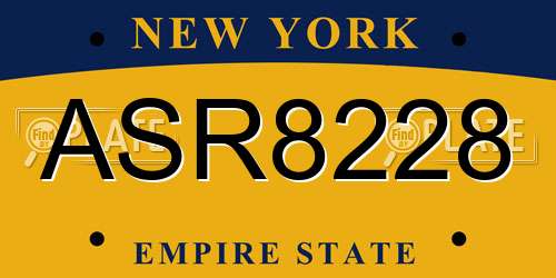 ASR8228 New York License Plate