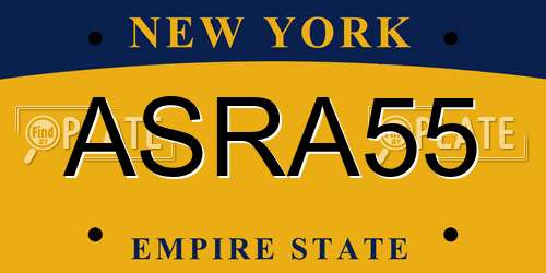 ASRA55 New York License Plate