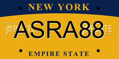 ASRA88 New York License Plate