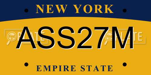 ASS27M New York License Plate
