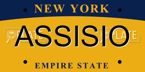 ASSISIO New York License Plate