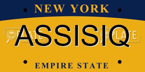 ASSISIQ New York License Plate