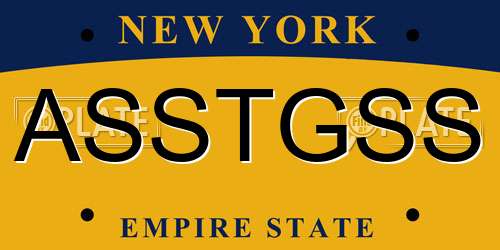 ASSTGSS New York License Plate