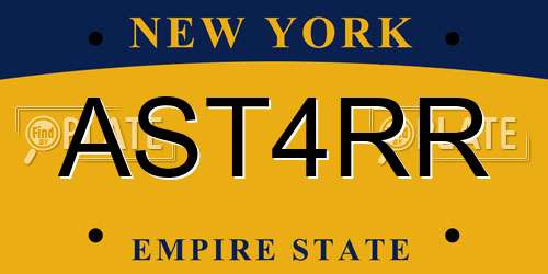AST4RR New York License Plate