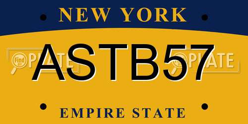 ASTB57 New York License Plate