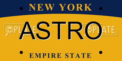 ASTRO New York License Plate
