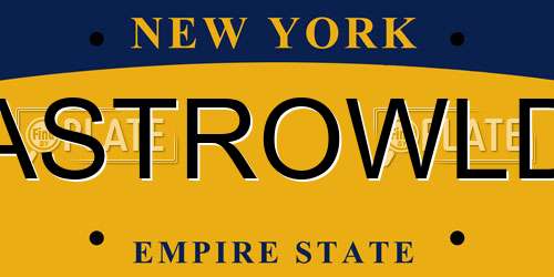 ASTROWLD New York License Plate