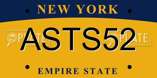 ASTS52 New York License Plate