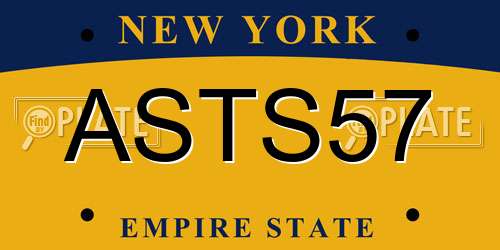 ASTS57 New York License Plate
