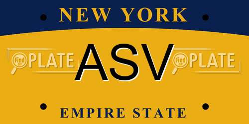 ASV New York License Plate