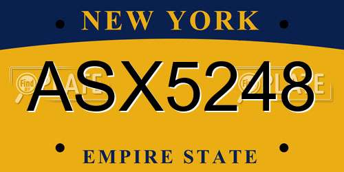 ASX5248 New York License Plate