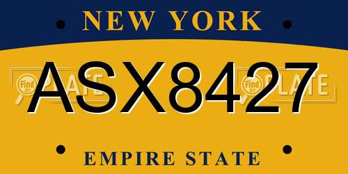 ASX8427 New York License Plate