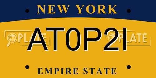AT0P2I New York License Plate
