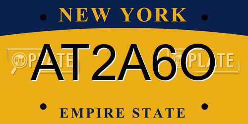 AT2A6O New York License Plate