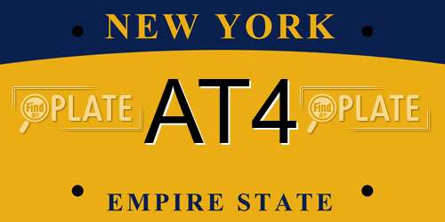 AT4 New York License Plate