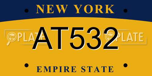 AT532 New York License Plate