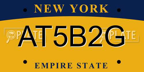 AT5B2G New York License Plate