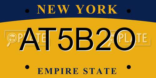 AT5B2O New York License Plate