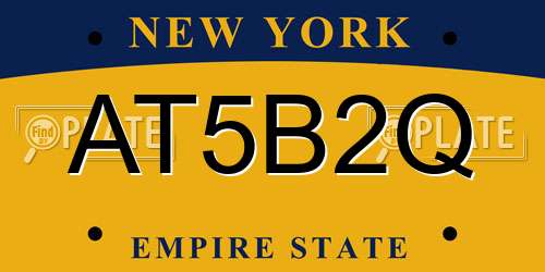AT5B2Q New York License Plate