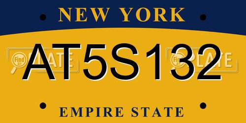AT5S132 New York License Plate
