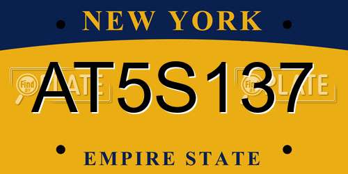 AT5S137 New York License Plate